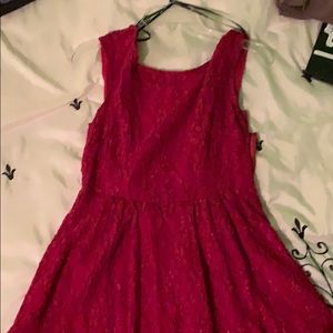Red lace dress